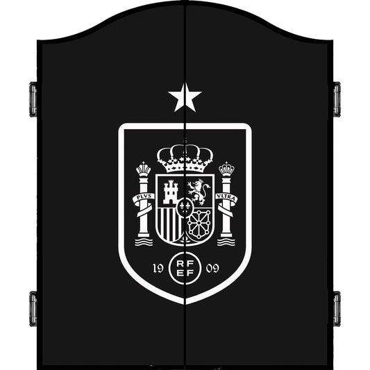 Espana Football Dartboard Cabinet - Official Licensed - C2 - Spain - Black with White Crest