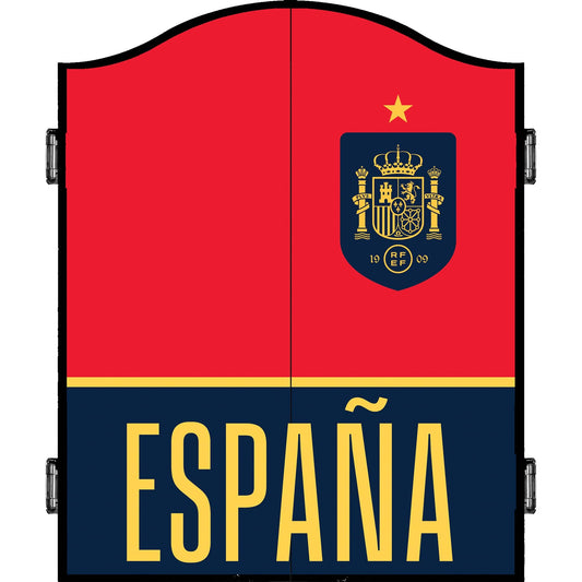 Espana Football Dartboard Cabinet - Official Licensed - C3 - Spain - Red & Blue