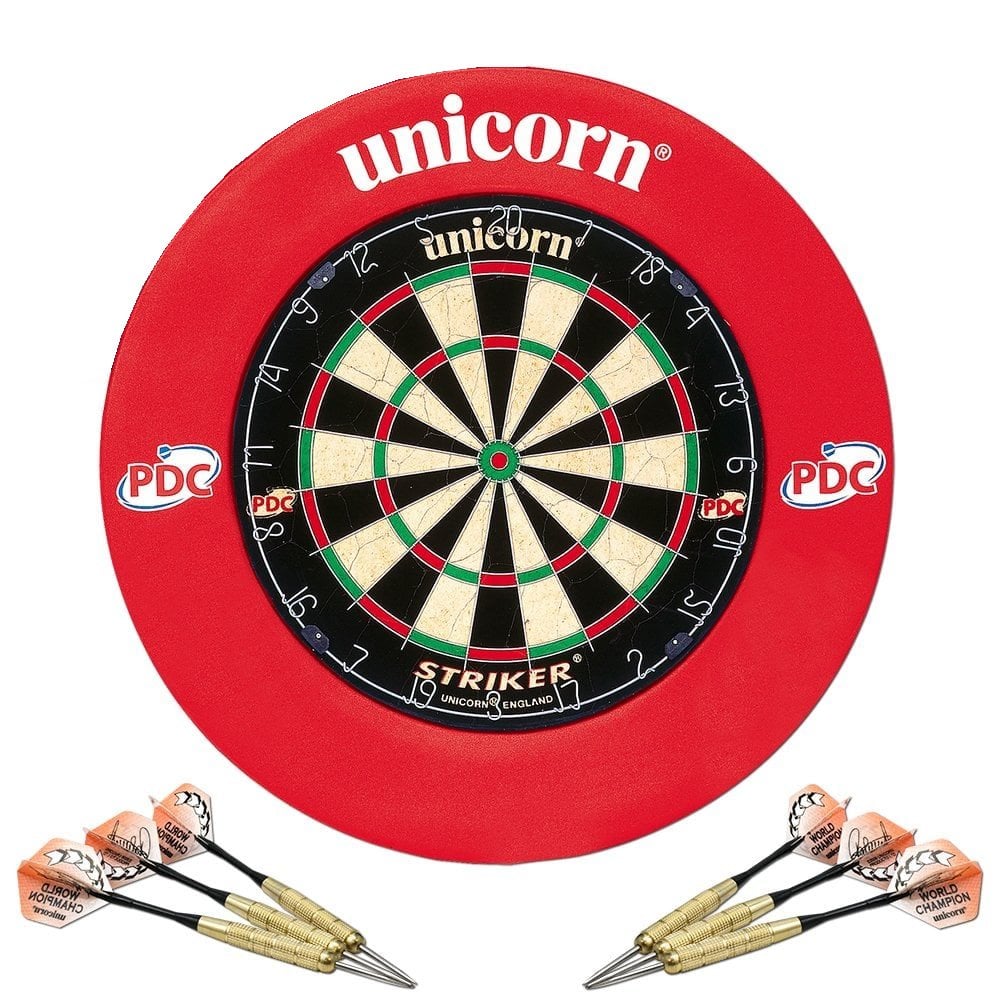 Unicorn Striker Surround & Striker Dartboard Home Darts Centre Red