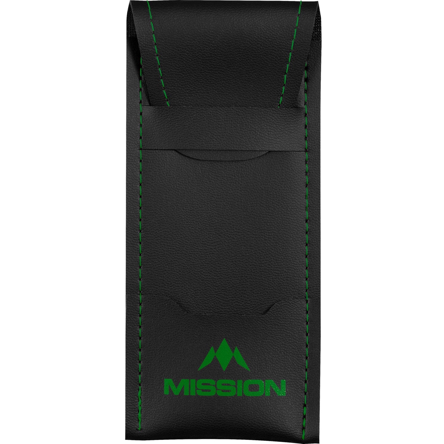 Mission Sport 8 Darts Case - Black Bar Wallet with Trim Green