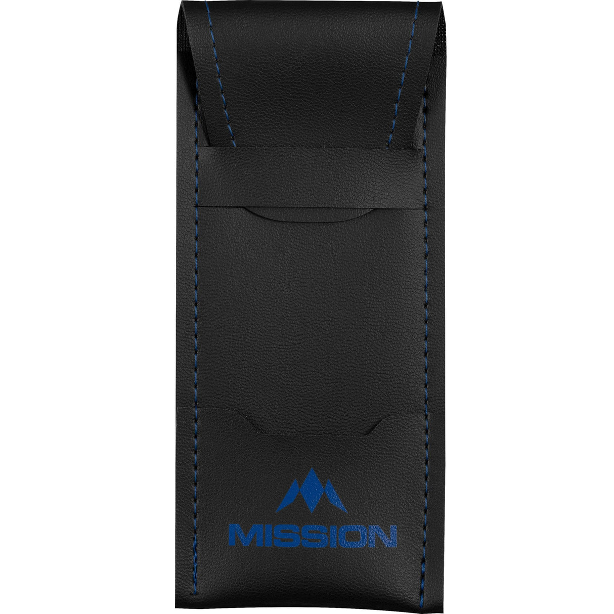 Mission Sport 8 Darts Case - Black Bar Wallet with Trim Blue