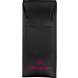 Mission Sport 8 Darts Case - Black Bar Wallet with Trim Pink