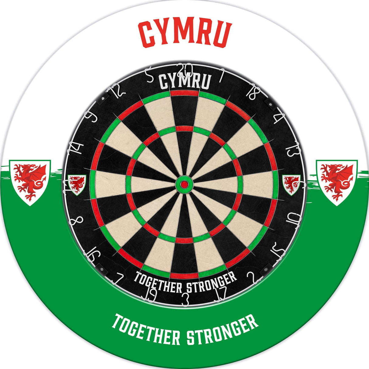 Wales FA - Dartboard Surround - Official Licensed - Welsh \ Cymru - S4 - White - Cymru