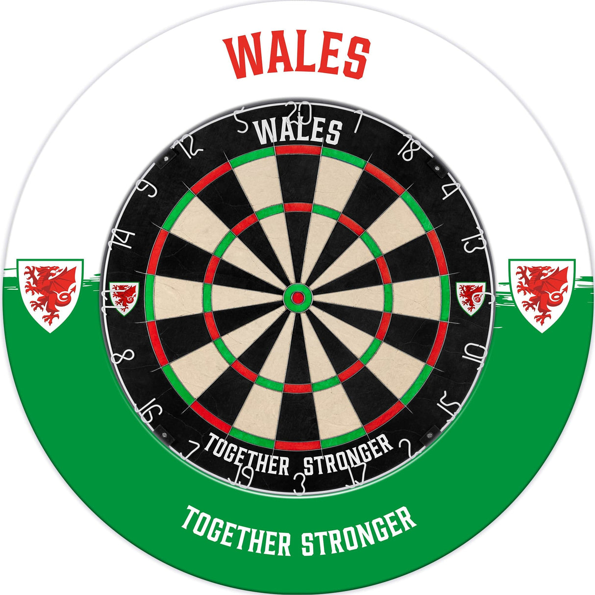Wales FA - Dartboard Surround - Official Licensed - Welsh \ Cymru - S3 - White - Wales