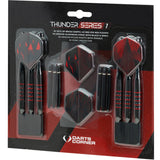 Darts Corner - Thunder Series 1 - Steel Tip Brass - 2 Sets Darts - M4 - Black & Red - 21g 21g