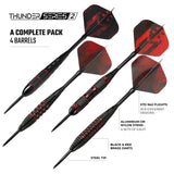 Darts Corner - Thunder Series 2 - Steel Tip Brass - 4 Sets Darts - Red - 21g 22g 23g 24g 23g