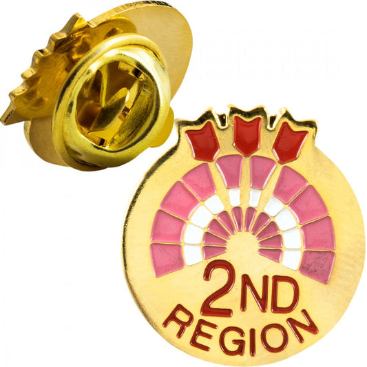 *Designa Darts Pin Badges - Enamel Pin Badge - 2nd Region - Round