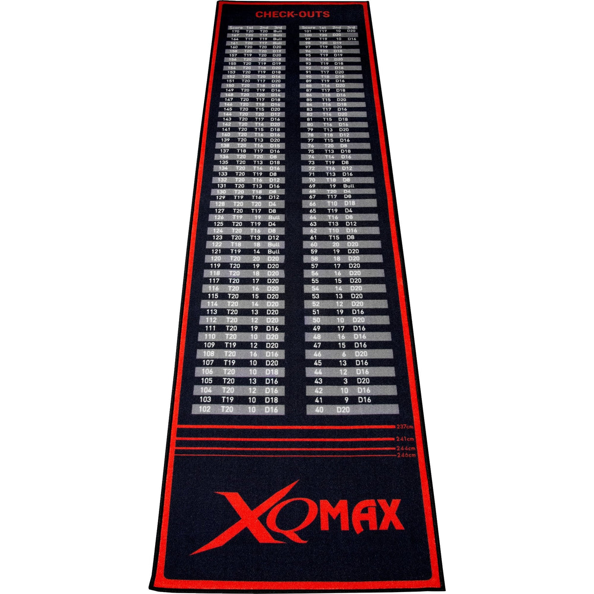 XQMax - Carpet Darts Mat - Checkout Finishes Red