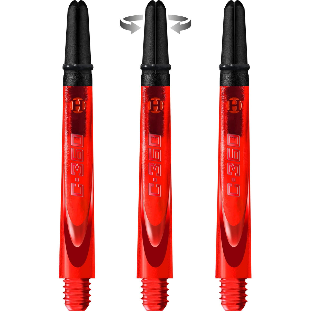 Harrows Carbon 360 Shafts - Polycarbonate Dart Stems with Carbon Top - Red Medium