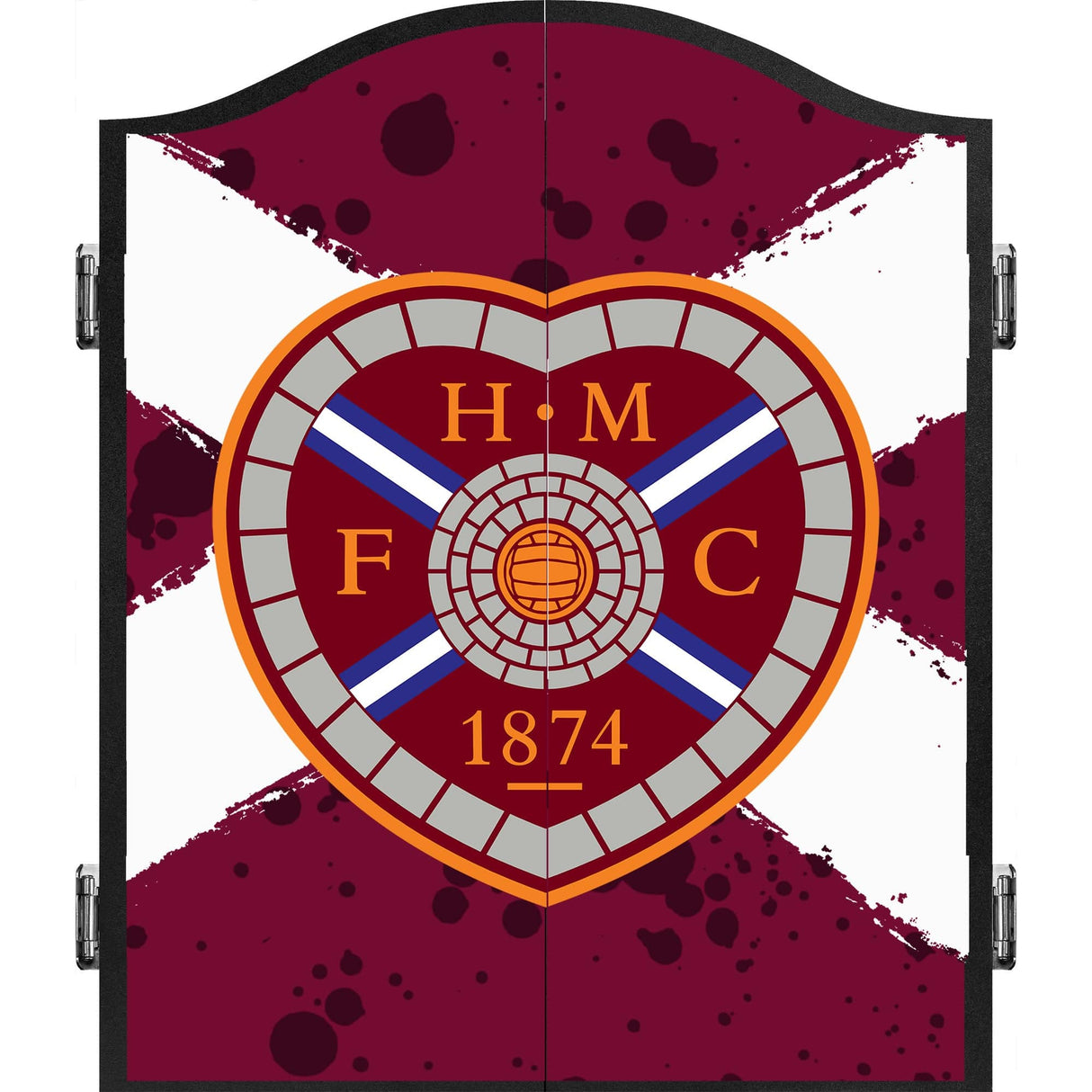 Heart of Midlothian FC - Official Licensed - Hearts - Dartboard Cabinet - C2 - Saltire Crest