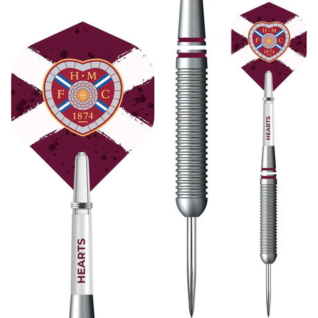 Heart of Midlothian FC - Official Licensed - Hearts - Steel Tip Darts - Brass - 22g 22g