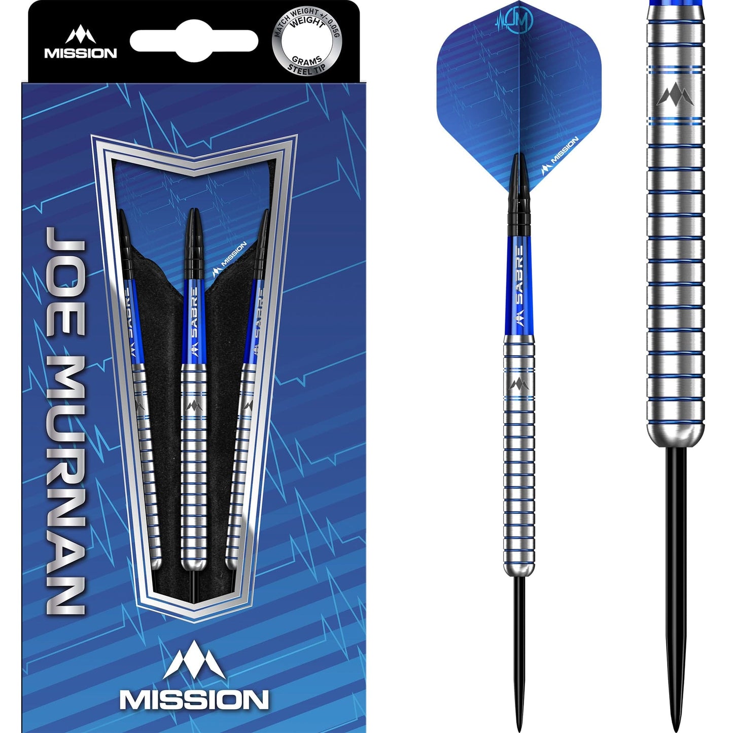 Mission Joe Murnan Darts - Steel Tip - Electro Blue 22g