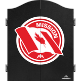 Mission Dartboard Cabinet - Canada Design - Black - Flying Flag