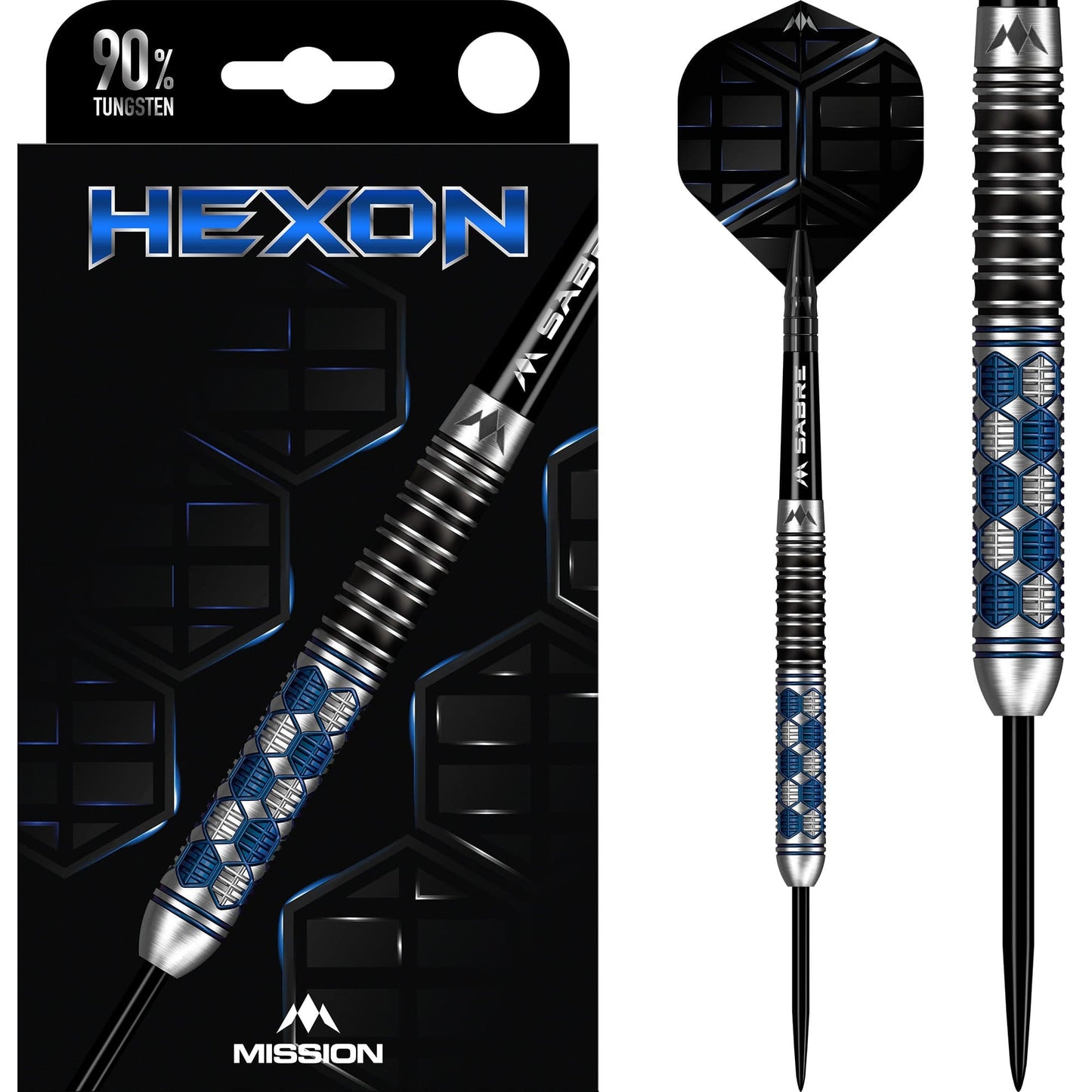 Mission Hexon Darts - Steel Tip - 90% - Blue PVD 21g