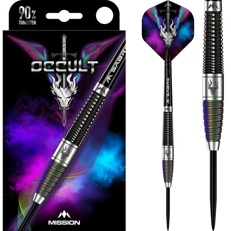 Mission Occult Darts - Steel Tip - 90% - Black & Coral PVD 23g