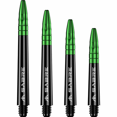 Mission Sabre Shafts - Polycarbonate Dart Stems - Black - Green Top