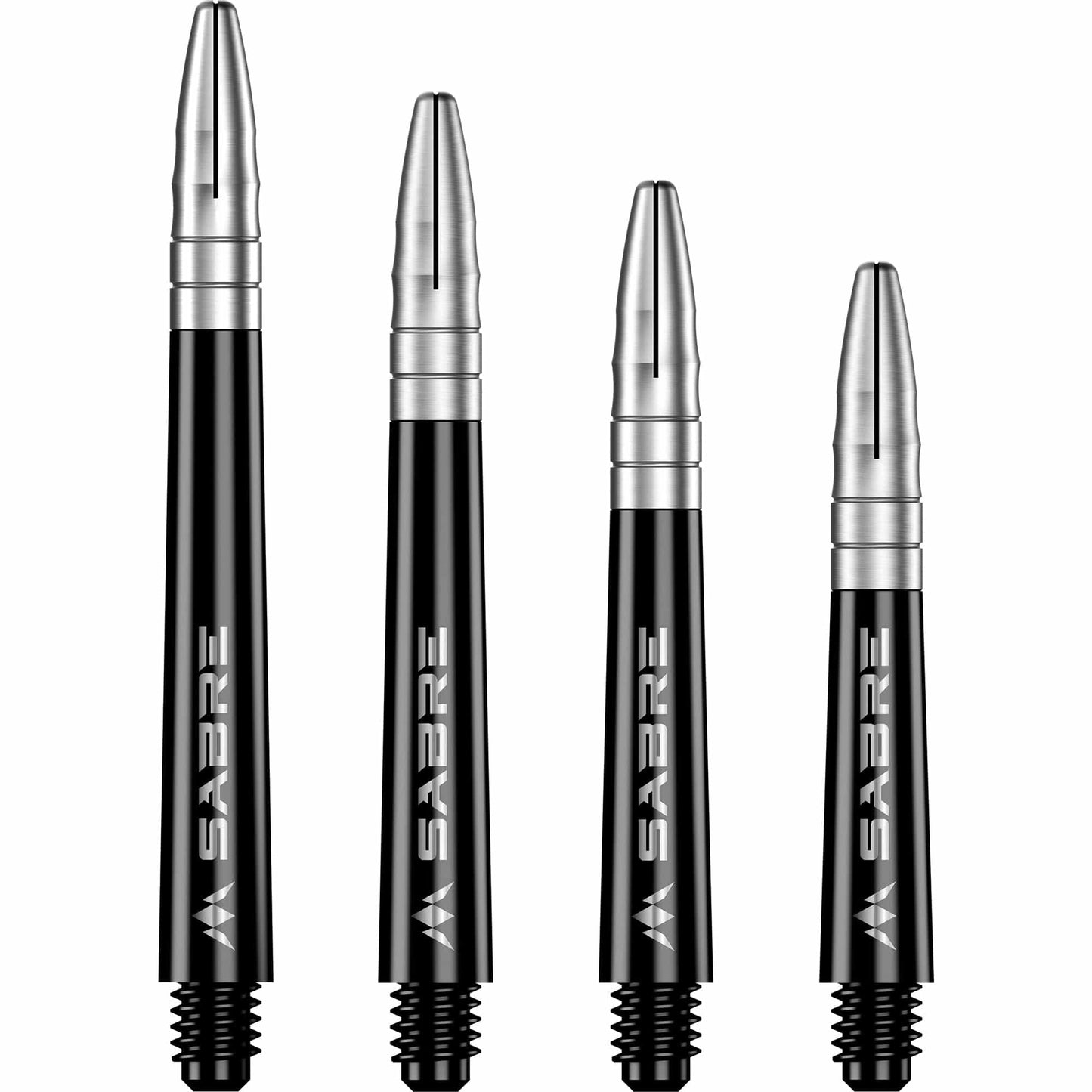 Mission Sabre Shafts - Polycarbonate Dart Stems - Black - Silver Top