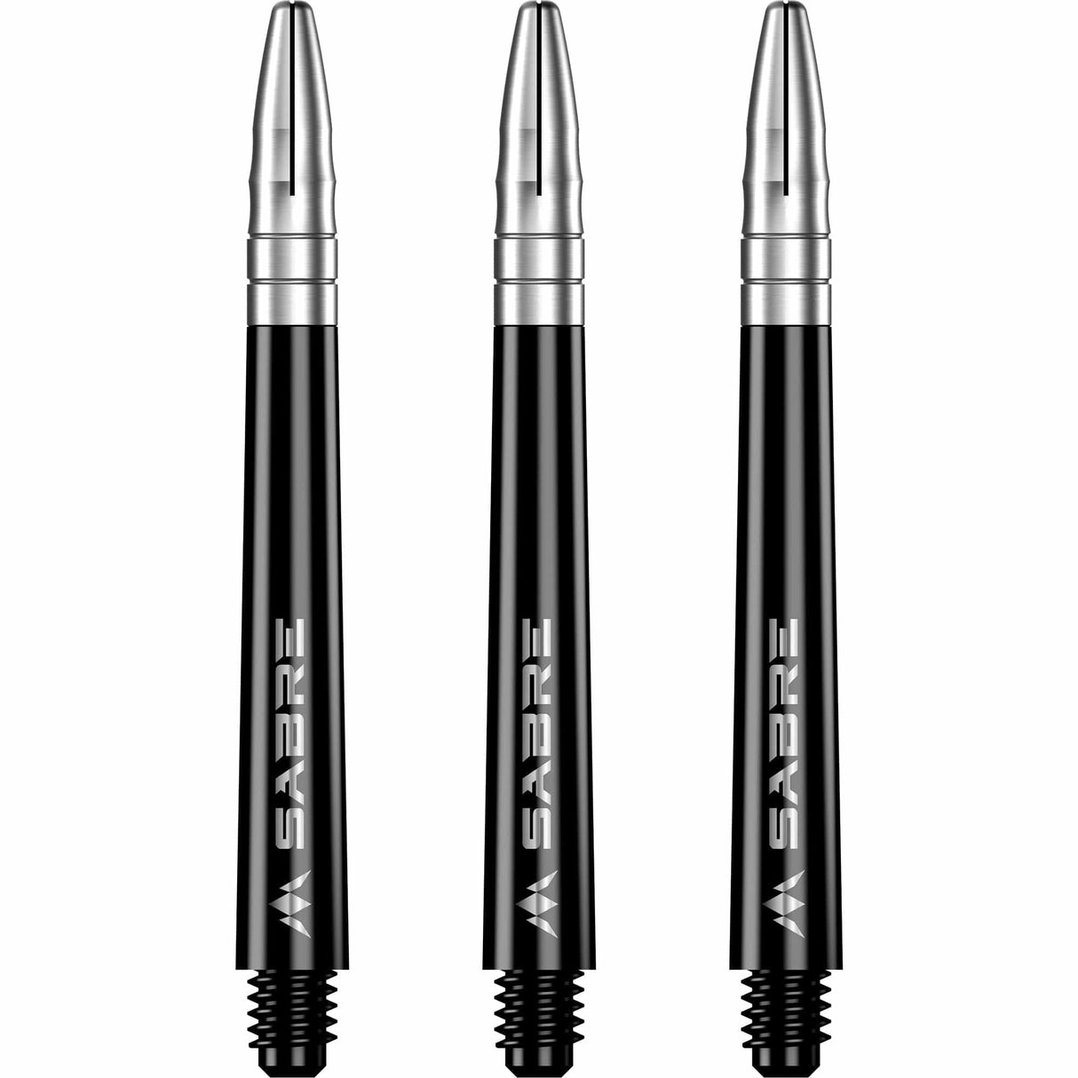 Mission Sabre Shafts - Polycarbonate Dart Stems - Black - Silver Top Medium