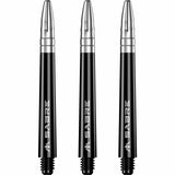 Mission Sabre Shafts - Polycarbonate Dart Stems - Black - Silver Top Medium