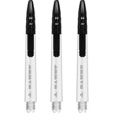 Mission Sabre Shafts - Polycarbonate Dart Stems - Clear - Black Top Medium