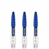 Mission Sabre Shafts - Polycarbonate Dart Stems - Clear - Blue Top Short