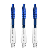 Mission Sabre Shafts - Polycarbonate Dart Stems - Clear - Blue Top Tweenie Plus