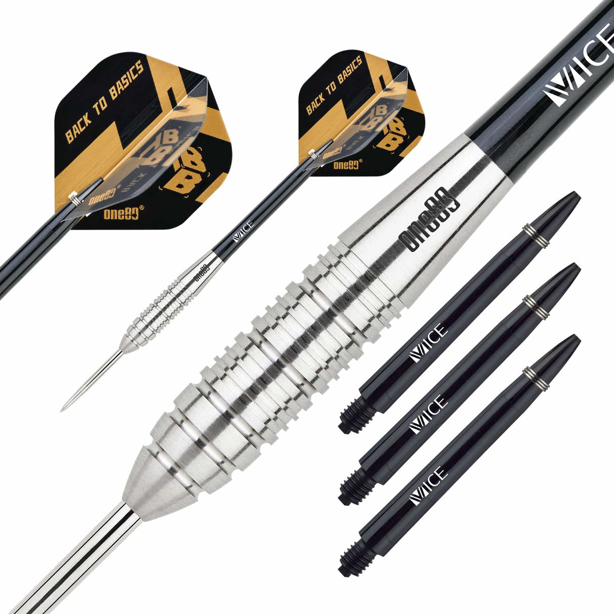 One80 Back To Basic Darts - Steel Tip - JLS - Natural - Ringed