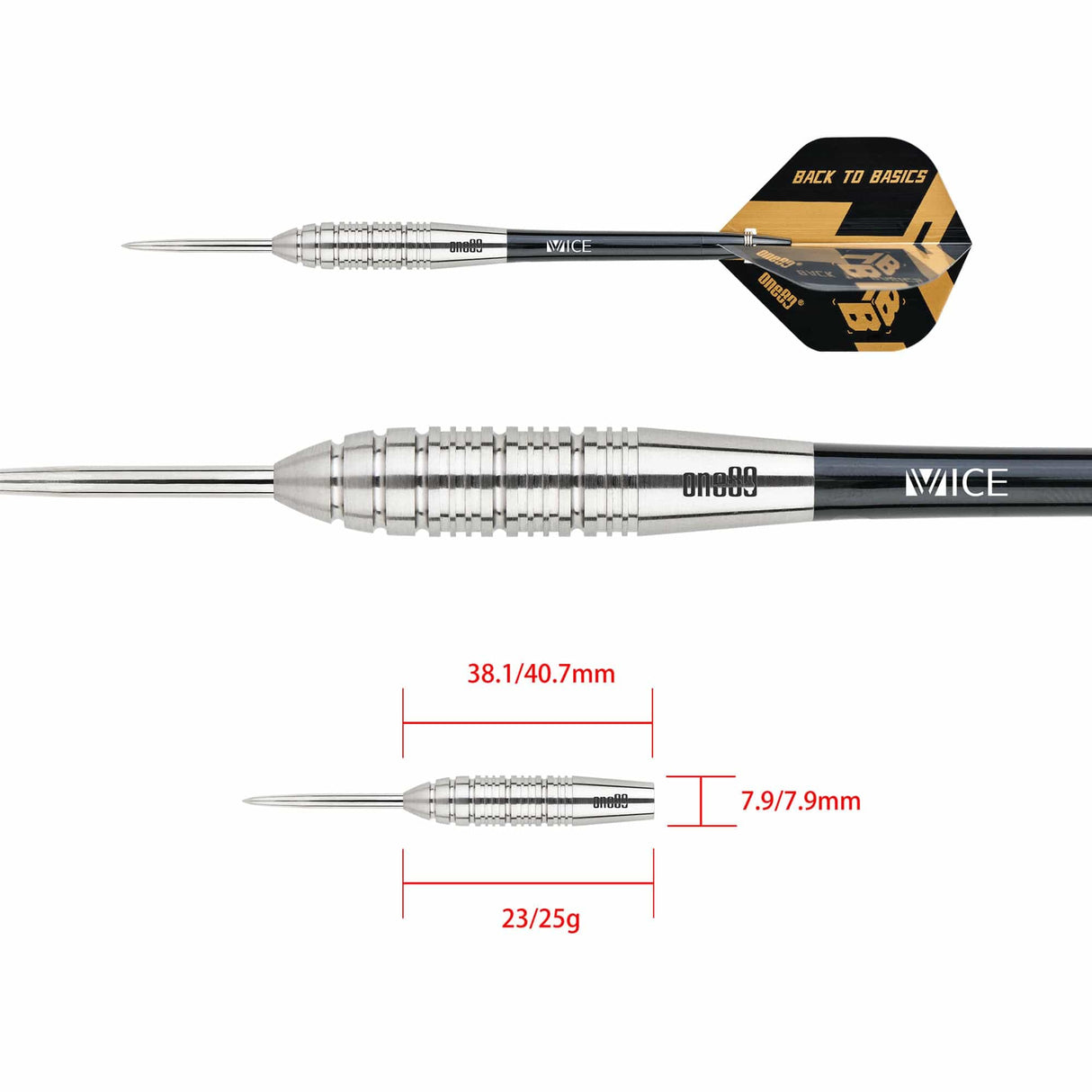 One80 Back To Basic Darts - Steel Tip - JLS - Natural - Ringed