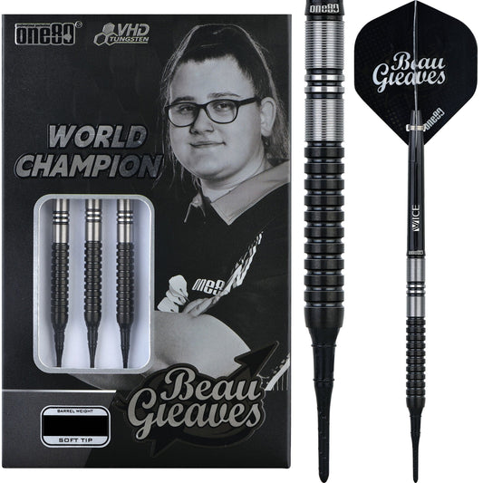 One80 Beau Greaves Darts - Soft Tip - VHD - Black Edition 18g
