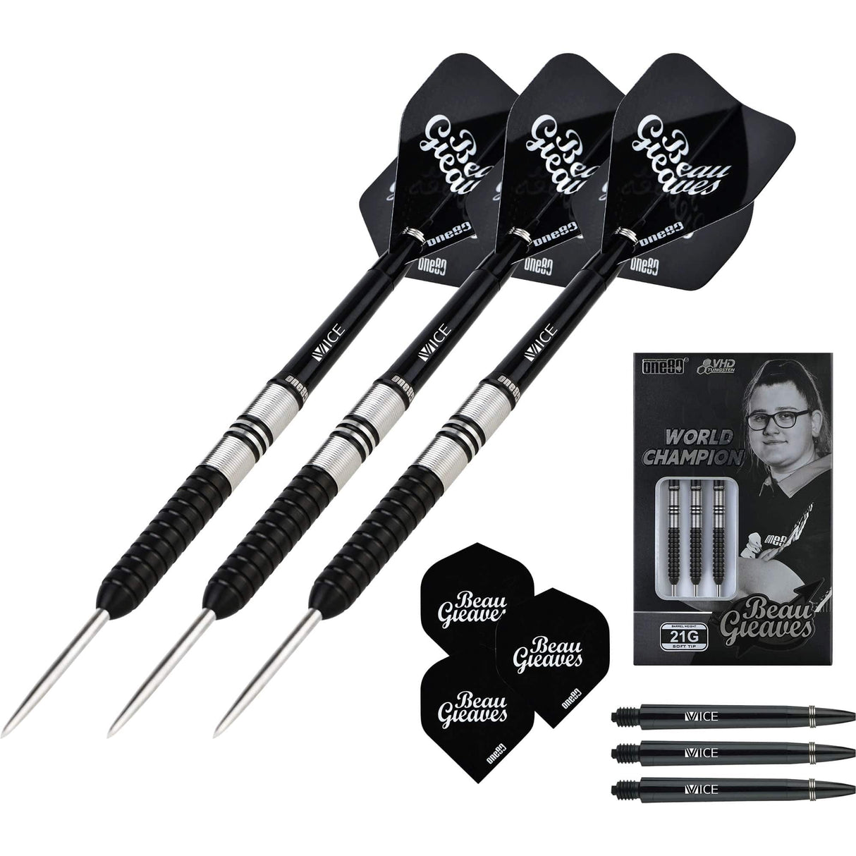 One80 Beau Greaves Darts - Steel Tip - VHD - Black Edition