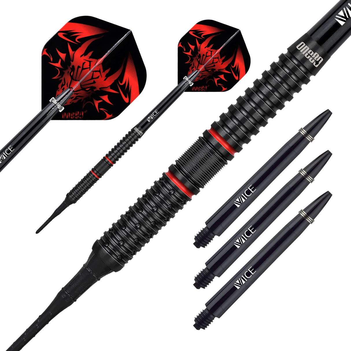 One80 Jim Williams Darts - Soft Tip - Black & Red