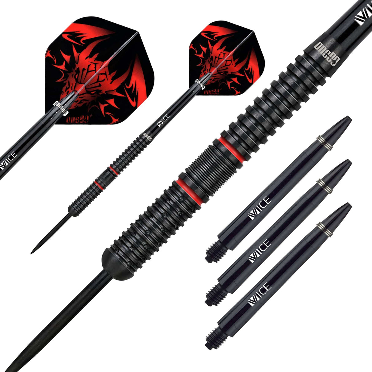One80 Jim Williams Darts - Steel Tip - Black & Red