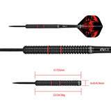 One80 Jim Williams Darts - Steel Tip - Black & Red