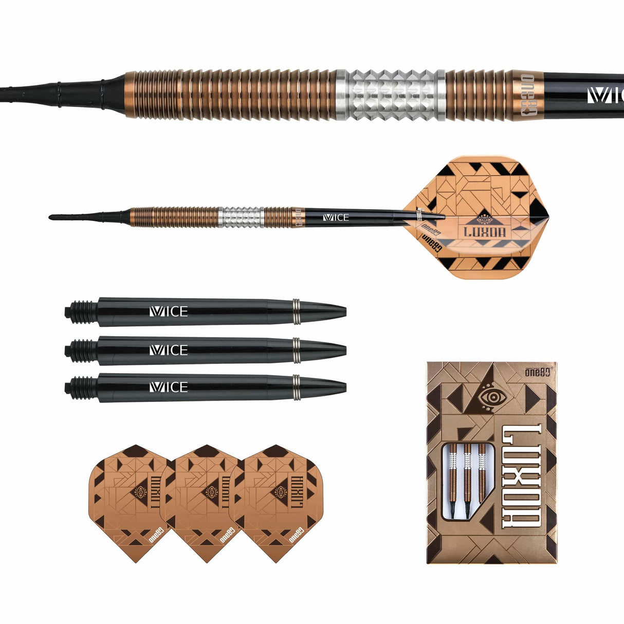 One80 Luxor Beta Darts - Soft Tip - Bronze