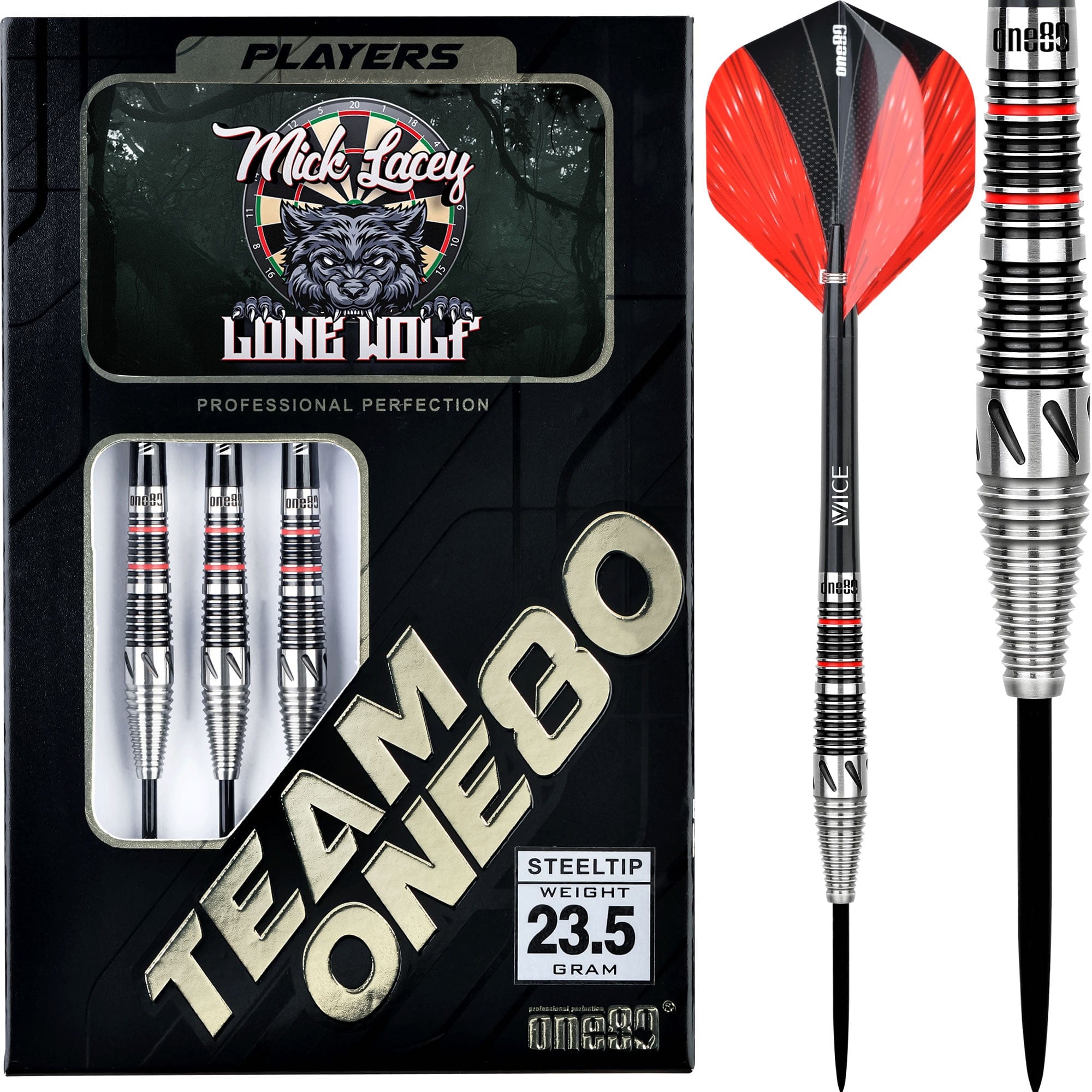 One80 MICK LACEY STEEL 23.5g One80 Mick Lacey STEEL 23g Mick Lacey Player Model Dart Barrel