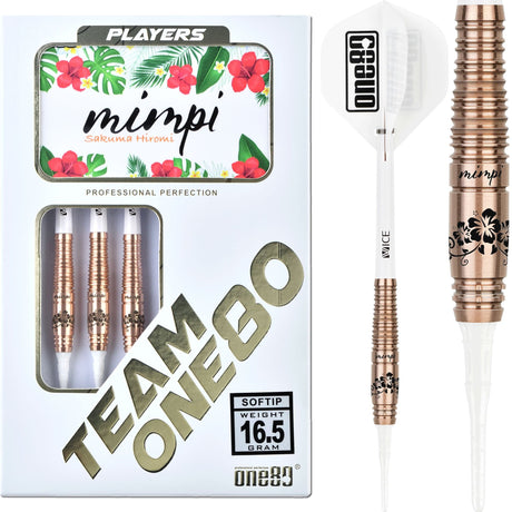 One80 Sakuma Hiromi Darts - Soft Tip - Mimpi - Signature - Rose Gold - 16.5g 16g