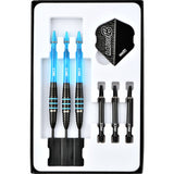 One80 Raise B Darts - Steel Tip - Black - Aqua Blue Rings