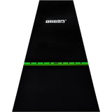 One80 Rubber Dart Mat with Oche - Floor Protection - Black - 300x90cm - Wide Green