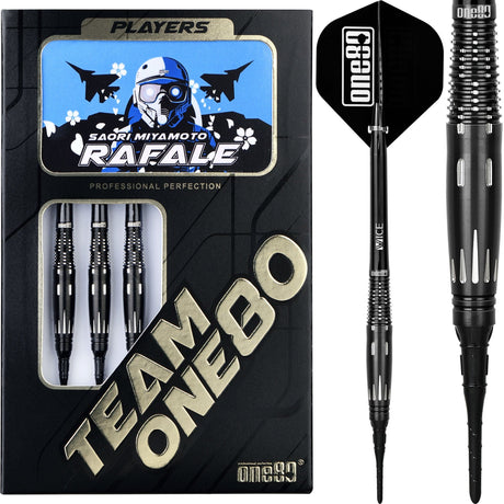 One80 Saori Miymoto Darts - Soft Tip - Rafale - Signature - Black - 19g 19g