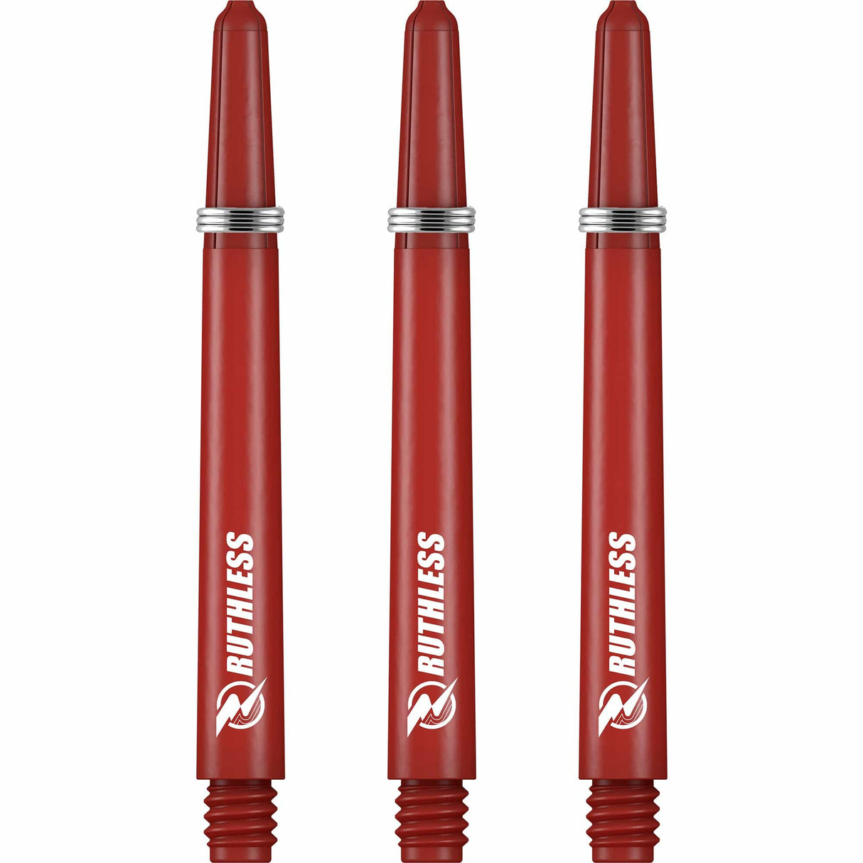 Ruthless Deflectagrip Dart Shafts - Nylon Stems with Springs - Red Medium