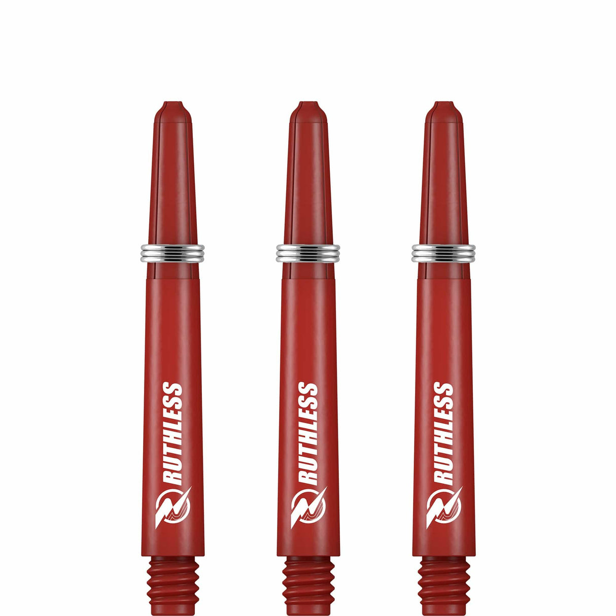 Ruthless Deflectagrip Dart Shafts - Nylon Stems with Springs - Red Tweenie