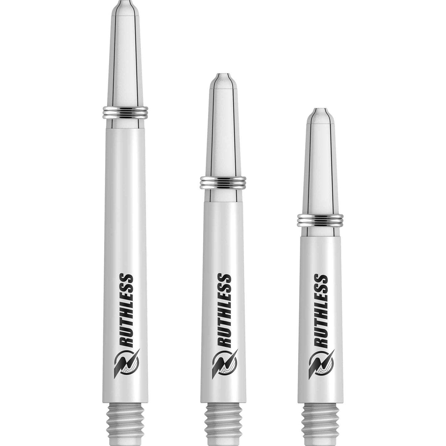 Ruthless Deflectagrip Dart Shafts - Nylon Stems with Springs - White