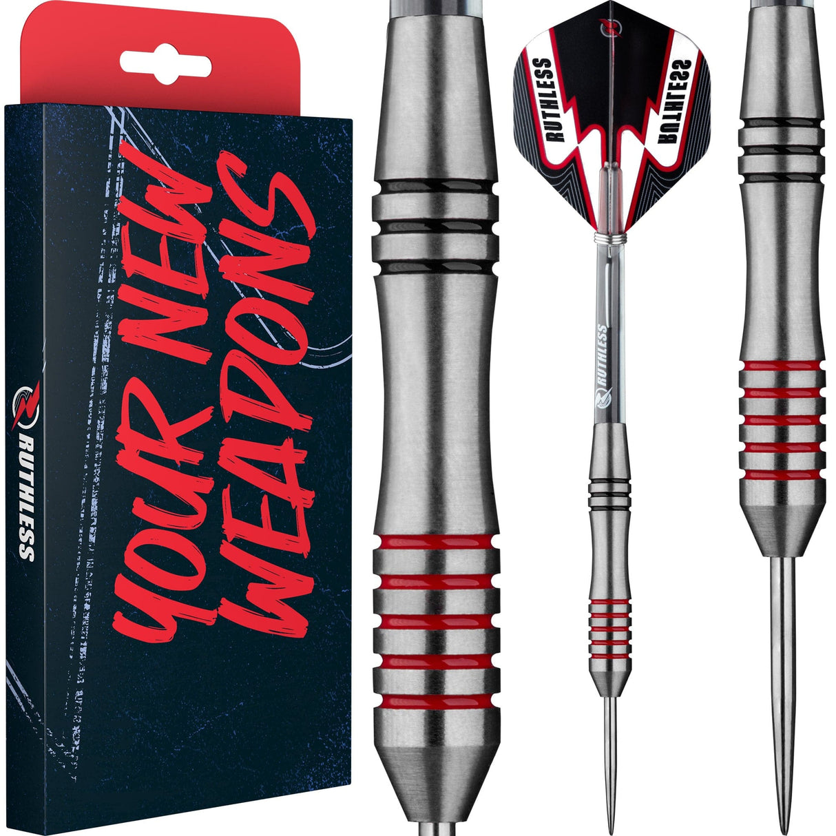 RUTHLESS Tigers Dart Flights | 90% Tungsten Steel Tip Tungsten | Ring & Knurl 21g RUTHLESS Tigers Dart Flights | 90% Tungsten Steel Tip Tungsten | Ring & Knurl 21g