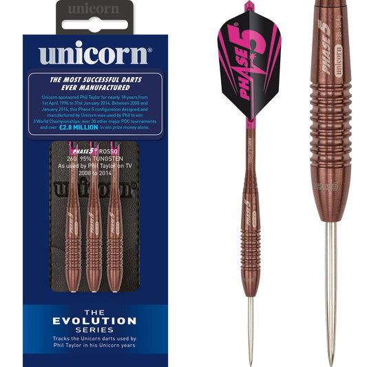Unicorn Evolution Darts - Steel Tip - Phase 5 Rosso - 26g 26g