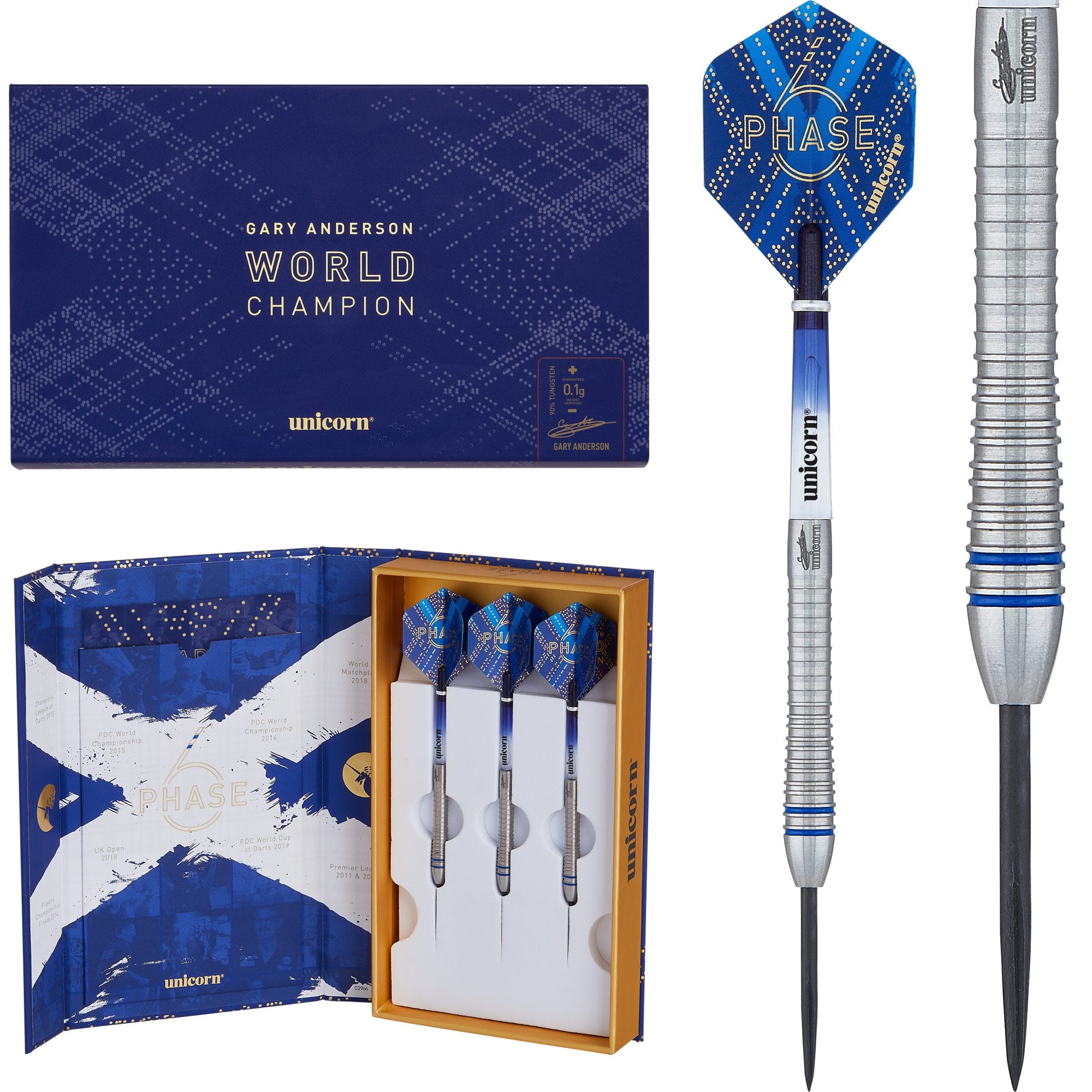ダーツ unicorn gary underson phase6 21g Unicorn Gary Anderson Darts - Steel Tip - World Champion - Phase 6