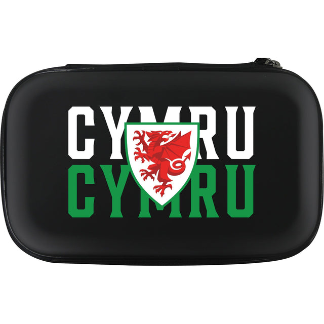 Wales FA - Cymru - Large Darts Case - Black - W3 - Welsh Crest on Cymru