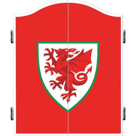 Wales FA - Dartboard Cabinet - Official Licensed - Welsh \ Cymru - C1 - Red - Crest