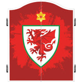 Wales FA - Dartboard Cabinet - Official Licensed - Welsh \ Cymru - C4 - Red with Design