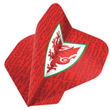 Wales FA - Dart Flights - 100 Micron - No2 - Std - Welsh \ Cymru - F2 - Crest on Word Art