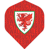 Wales FA - Dart Flights - 100 Micron - No2 - Std - Welsh \ Cymru - F2 - Crest on Word Art